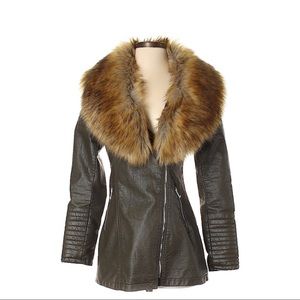 SOLD!💙Love Token Fur Leather Jacket💙